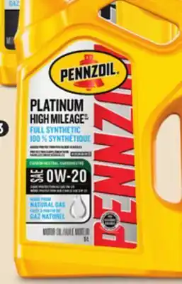 Canadian Tire Pennzoil platinum high mileage synthetic motor oil offer