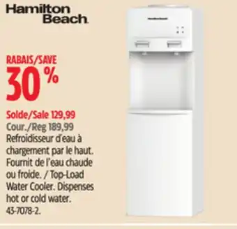 Canadian Tire Hamilton beach top-load water cooler offer