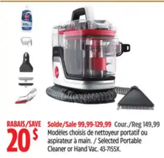 Canadian Tire Hoover selected portable cleaner or hand vac offer