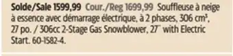 Canadian Tire Briggs-stratton 306cc 2-stage gas snowblower, 27˝ with electric start offer