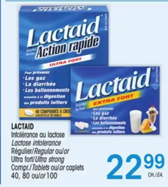 Uniprix Lactaid intolérance au lactose lactose intolerance régulier/regular ou/or ultra fort/ultra strong compr./tablets ou/or caplet offer