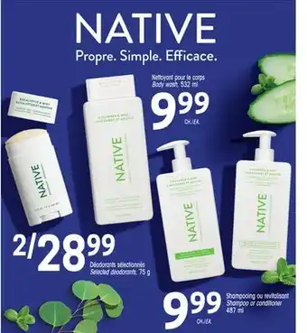 Uniprix Native nettoyant pour le corps body wash offer