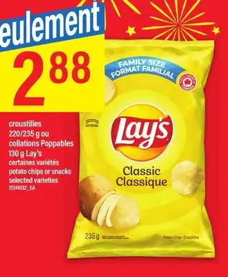 Maxi Croustilles 220/235 g ou collations poppables 130 g lay's offer