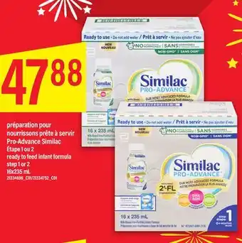 Maxi Préparation pour nourrissons prête à servir pro-advance similac étape 1 ou 2, 16x235 ml offer