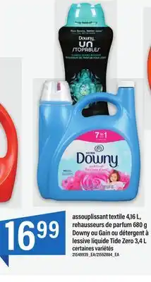 Maxi Assouplissant textile 4,16 l, rehausseurs de parfum 680 g downy ou gain ou détergent à lessive liquide tide zero 3,4 l offer