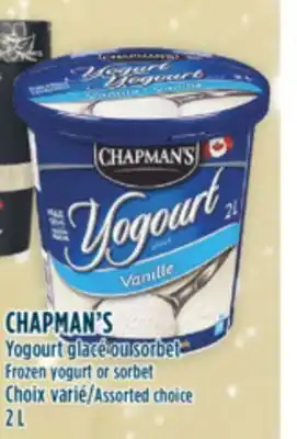 Marché Adonis Chapman's yogourt glacé ou sorbet offer
