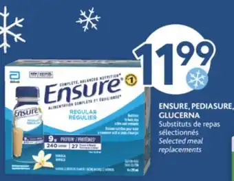 Brunet Ensure, pediasure, glucerna substituts de repas sélectionnés offer