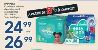 Brunet Pampers couches et culottes d'entraînement sélectionnées offer