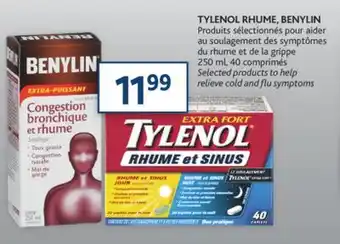Brunet Tylenol rhume, benylin produits sélectionnés pour aider au soulagement des symptômes du rhume et de la grippe offer