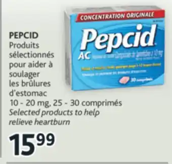 Brunet Pepcid produits sélectionnés pour aider à soulager les brûlures d'estomac 10 - 20 mg offer