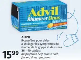 Brunet Advil ibuprofène pour aider à soulager les symptômes du rhume, de la grippe et des sinus offer