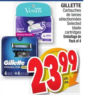 Jean Coutu Gillette selected blade cartridges offer