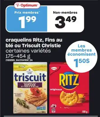 Provigo Craquelins ritz, fins au blé ou triscuit christie, 175-454 g offer