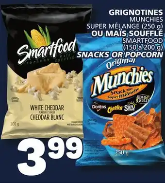 Marché Bonichoix Munchies super mélange (250 g) or smartfood (150 to 200 g) snacks or popcorn offer