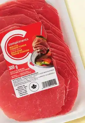 Marché Bonichoix Compliments frozen beef, pork veal or chicken for chinese fondue offer