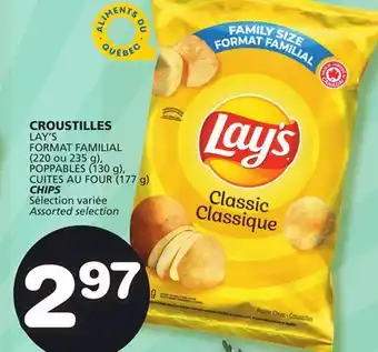Marches Tradition Lay's format familial (220 ou 235 g), poppables (130 g), cuites au four (177 g) chips offer