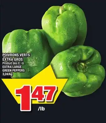 Super C Poivrons verts extra gros | extra large green peppers offer