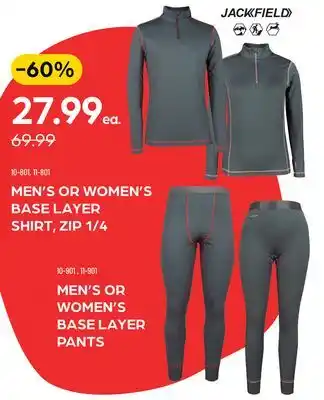 Pronature Jackfield men's or women's base layer shirt, zip 1/4 offer