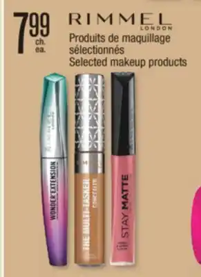 Jean Coutu Rimmel selected makeup products offer