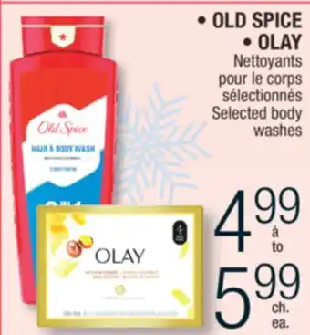 Jean Coutu Old spice, olay selected body washes offer