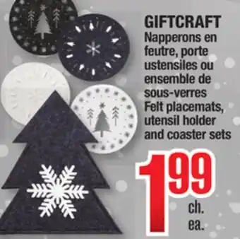 Jean Coutu Giftcraft felt placemats, utensil holder and coaster sets offer