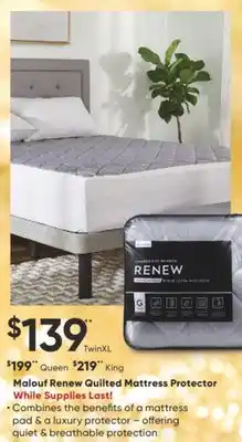 Dormez Vous Malouf renew quilted mattress protector offer
