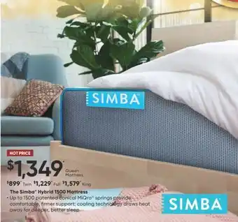 Dormez Vous The simba hybrid 1500 mattress offer
