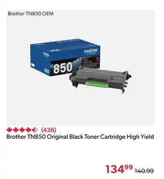 Shopper+ Brother tn850 original black toner cartridge high yield offer