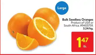 Walmart Bulk seedless oranges offer