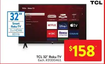 Walmart Tcl 32 roku tv offer