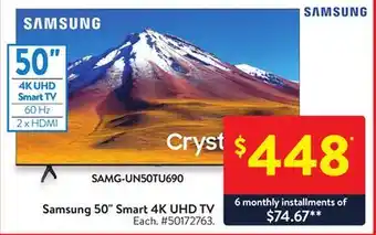 Walmart Samsung 50 smart 4k uhd tv offer