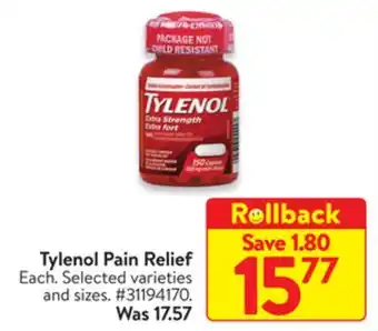 Walmart Tylenol pain relief offer