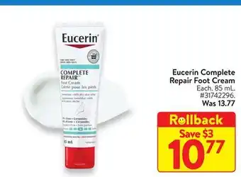 Walmart Eucerin complete repair foot cream offer
