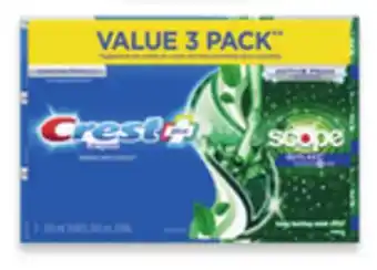 Walmart Crest complete white toothpaste 3 x 120 ml offer