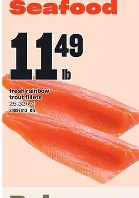 Independent Grocer Fresh rainbow trout fillets offer