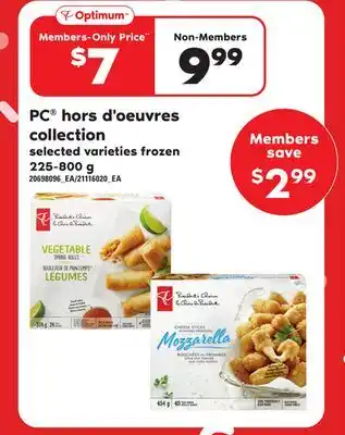 Independent Grocer Pc hors d'oeuvres collection, 225-800 g offer