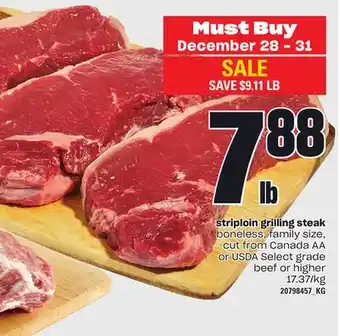 Independent Grocer Striploin grilling steak offer