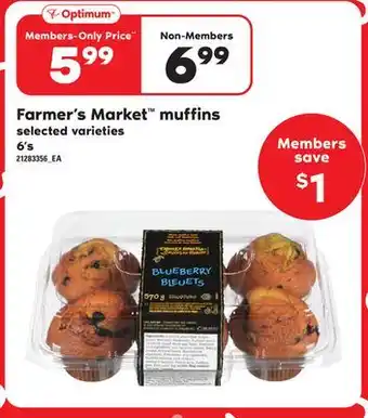 Independent Grocer Farmer's market muffins, 6's offer