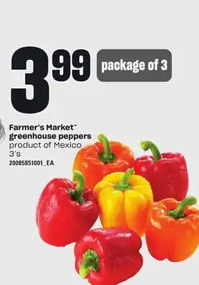 Independent Grocer Farmer's market greenhouse peppers, 3's offer