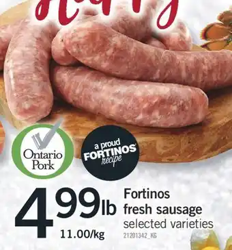 Fortinos Fortinos fresh sausage offer