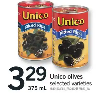 Fortinos Unico olives, 375 ml offer