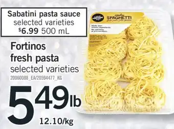 Fortinos Fortinos fresh pasta offer