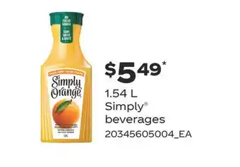 Fortinos Simply beverages 1.54 l offer