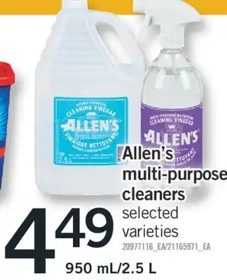 Fortinos Allen's multi-purpose cleaners offer