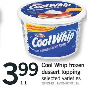Fortinos Cool whip frozen dessert topping 1 l offer