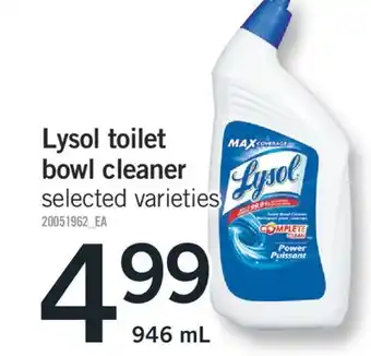 Fortinos Lysol toilet bowl cleaner offer