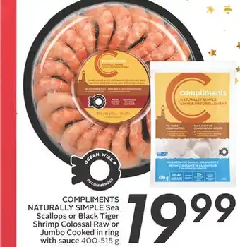 Sobeys Naturally simple sea scallops or black tiger shrimp offer