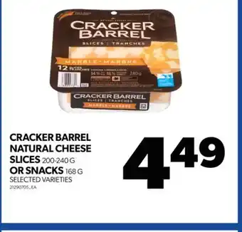 Real Canadian Superstore Cracker barrel natural cheese slices, 200-240 g or snacks, 168 g offer