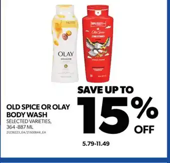 Real Canadian Superstore Old spice or olay body wash, 364 -887 ml offer