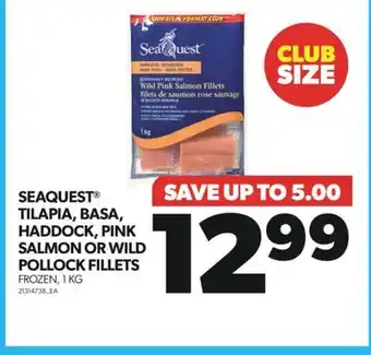 Real Canadian Superstore Seaquest tilapia, basa, haddock, pink salmon or wild pollock fillets, 1 kg offer